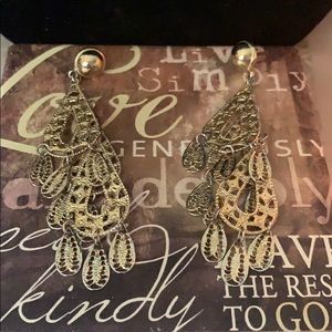 Multi Layer Gold Tone Earrings